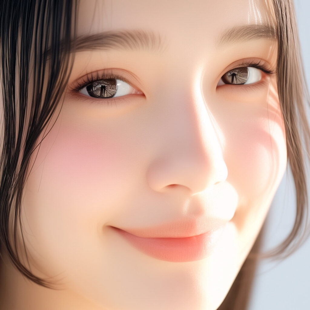 クマ取りで失明を気にしている女性