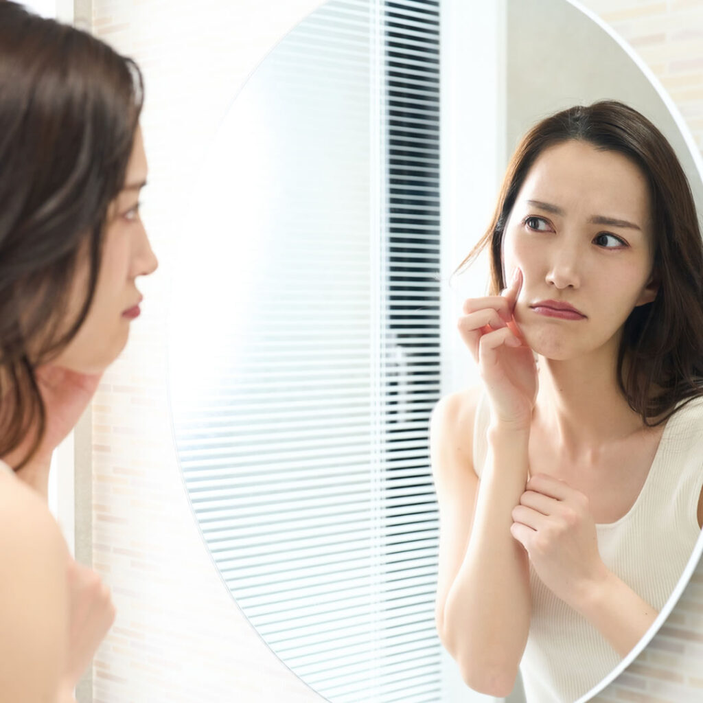 窪みができてしまった女性